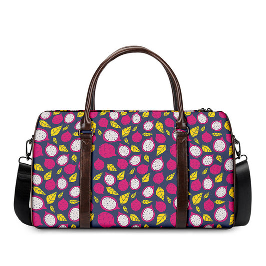 Purple Pitaya Pattern Print Duffle Bag