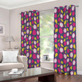 Purple Pitaya Pattern Print Extra Wide Grommet Curtains