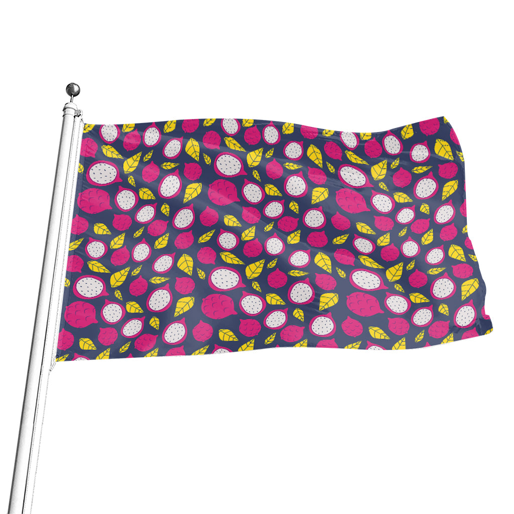 Purple Pitaya Pattern Print Flag