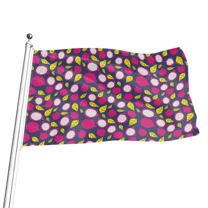 Purple Pitaya Pattern Print Flag