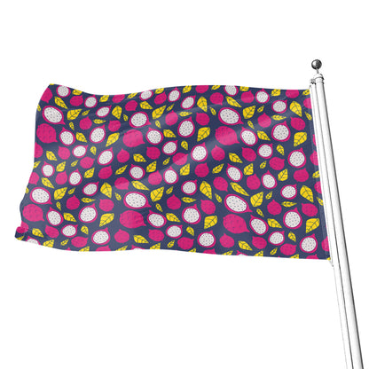 Purple Pitaya Pattern Print Flag