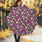 Purple Pitaya Pattern Print Foldable Umbrella