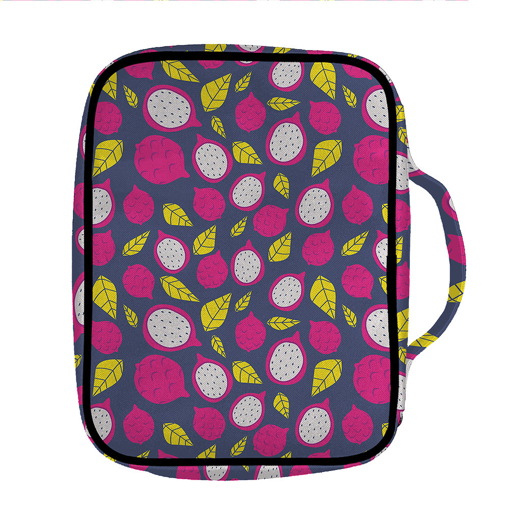 Purple Pitaya Pattern Print Front Pocket Bible Bag