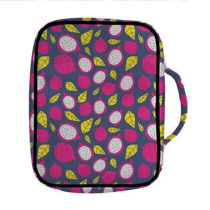 Purple Pitaya Pattern Print Front Pocket Bible Bag