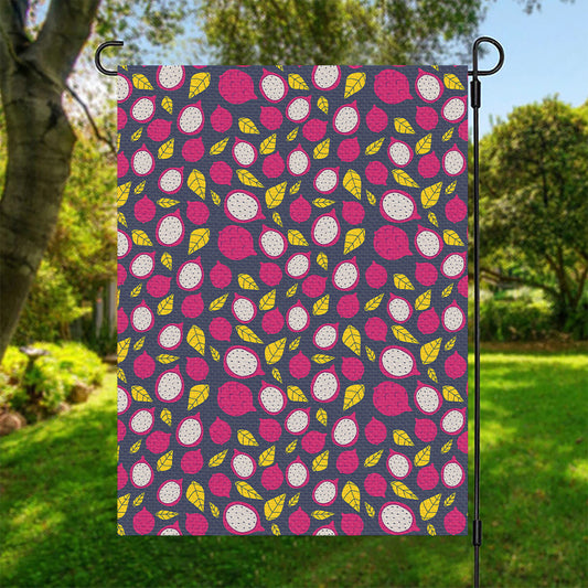 Purple Pitaya Pattern Print Garden Flag