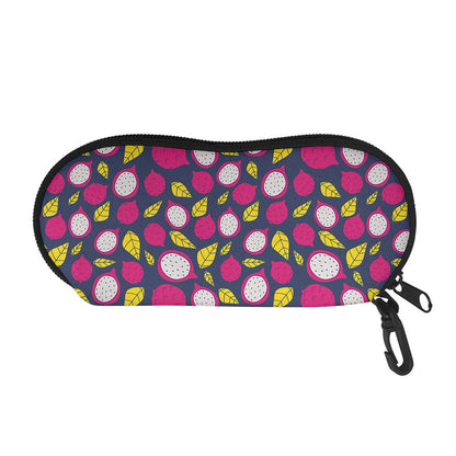 Purple Pitaya Pattern Print Glasses Case