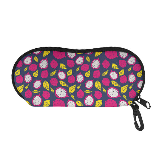 Purple Pitaya Pattern Print Glasses Case