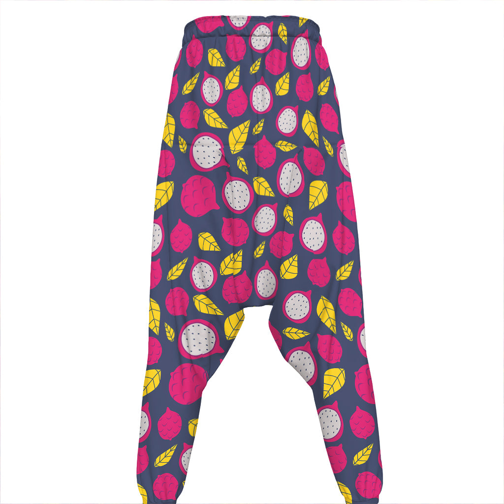 Purple Pitaya Pattern Print Hammer Pants