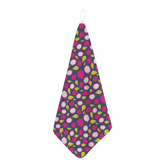Purple Pitaya Pattern Print Hand Towel