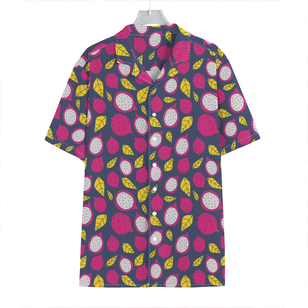 Purple Pitaya Pattern Print Hawaiian Shirt