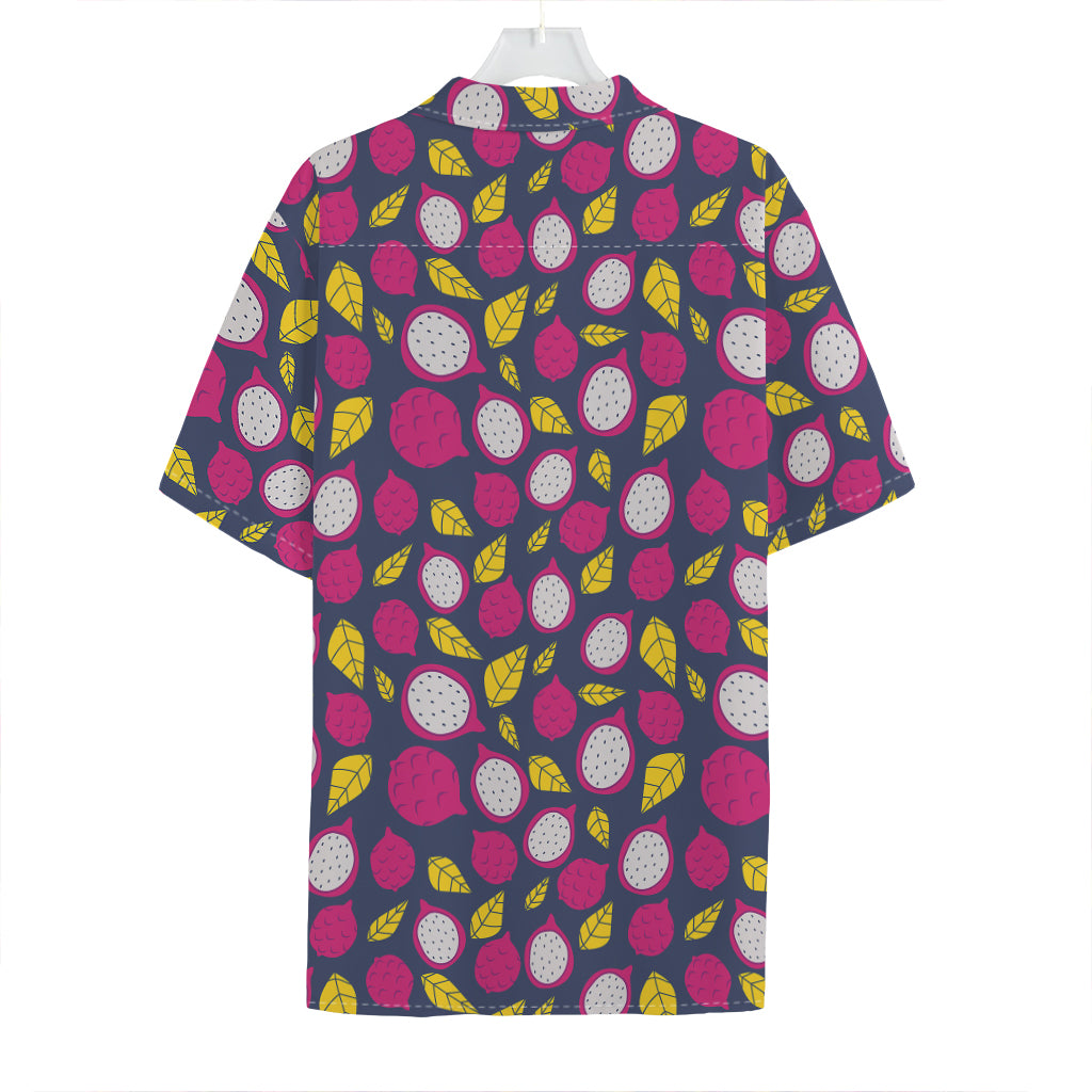 Purple Pitaya Pattern Print Hawaiian Shirt
