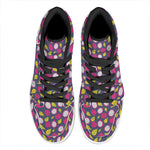 Purple Pitaya Pattern Print High Top Leather Sneakers