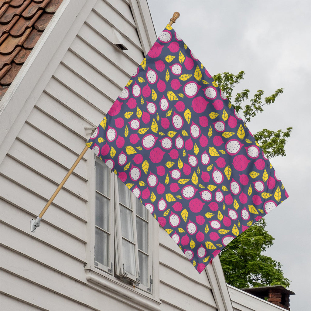 Purple Pitaya Pattern Print House Flag