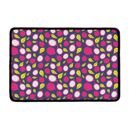 Purple Pitaya Pattern Print Kitchen Mat