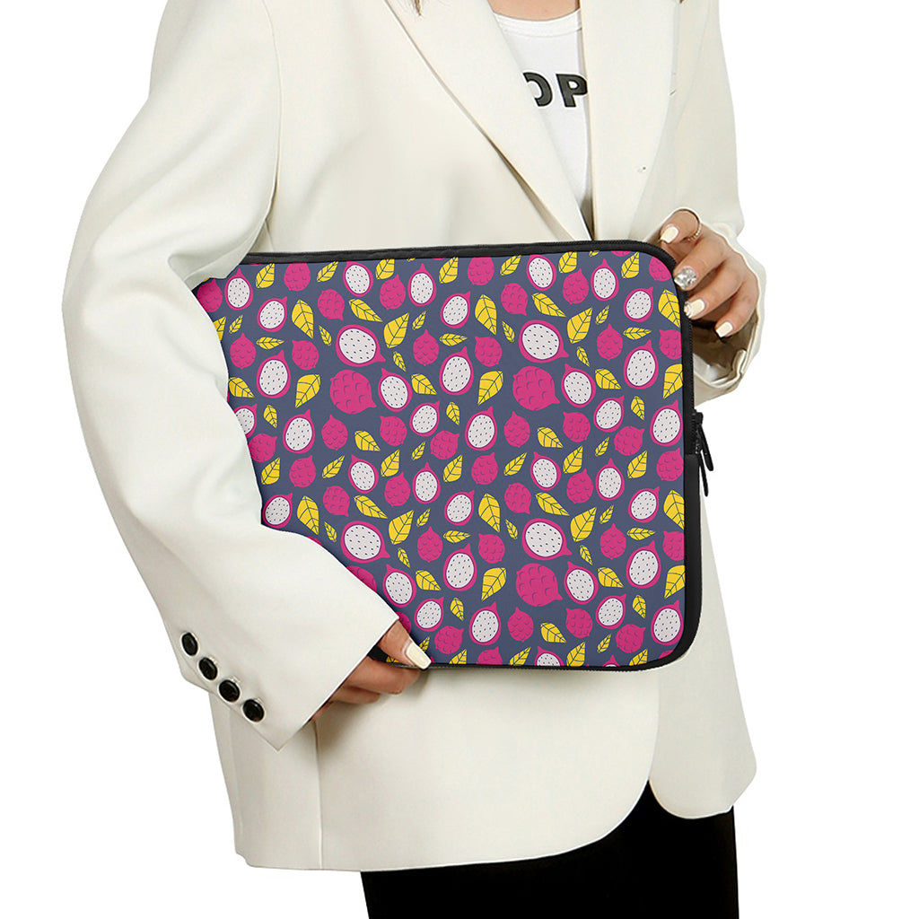 Purple Pitaya Pattern Print Laptop Sleeve