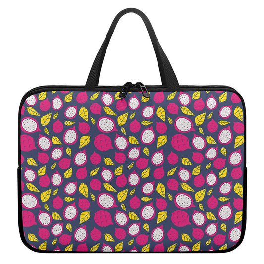 Purple Pitaya Pattern Print Laptop Sleeve With Handle