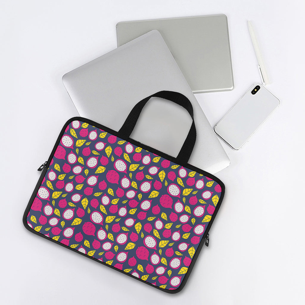 Purple Pitaya Pattern Print Laptop Sleeve With Handle