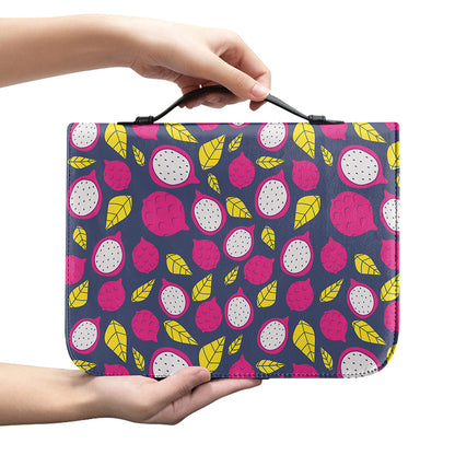 Purple Pitaya Pattern Print Leather Bible Cover