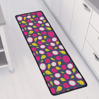 Purple Pitaya Pattern Print Long Kitchen Mat