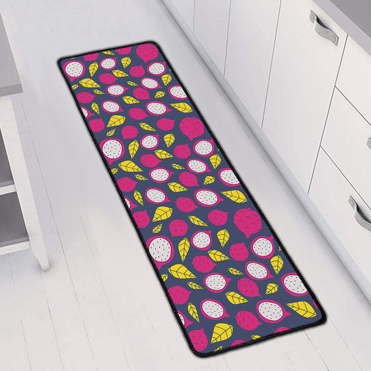 Purple Pitaya Pattern Print Long Kitchen Mat