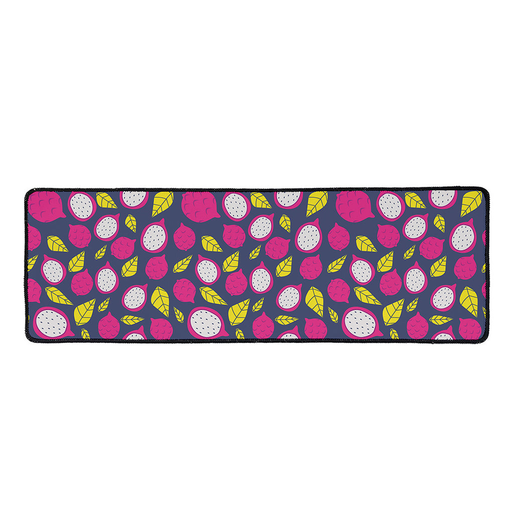 Purple Pitaya Pattern Print Long Kitchen Mat