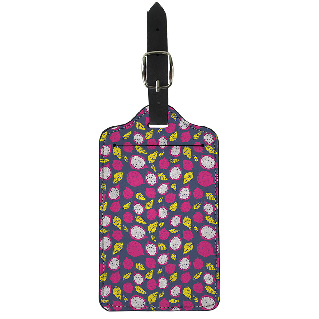 Purple Pitaya Pattern Print Luggage Tag