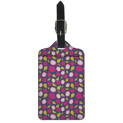 Purple Pitaya Pattern Print Luggage Tag