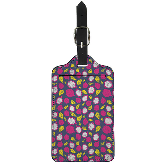 Purple Pitaya Pattern Print Luggage Tag