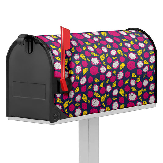 Purple Pitaya Pattern Print Mailbox Cover
