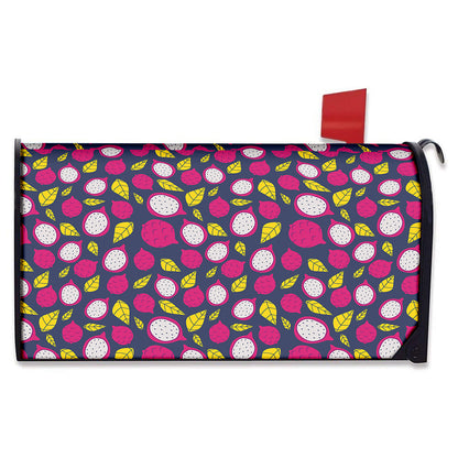 Purple Pitaya Pattern Print Mailbox Cover