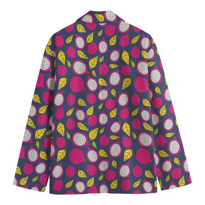 Purple Pitaya Pattern Print Men's Blazer