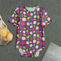 Purple Pitaya Pattern Print Men's Bodysuit