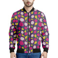 Purple Pitaya Pattern Print Men's Bomber Jacket