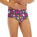 Purple Pitaya Pattern Print Men's Briefs