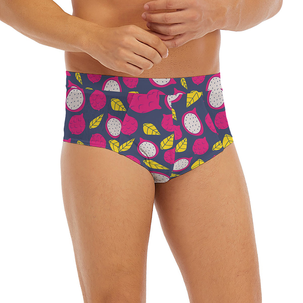 Purple Pitaya Pattern Print Men's Briefs