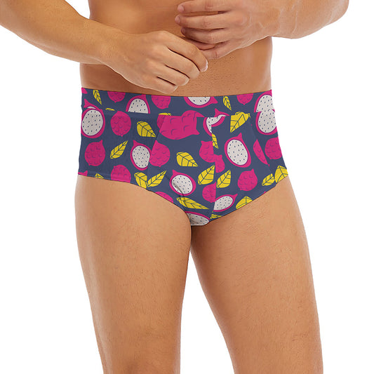 Purple Pitaya Pattern Print Men's Briefs