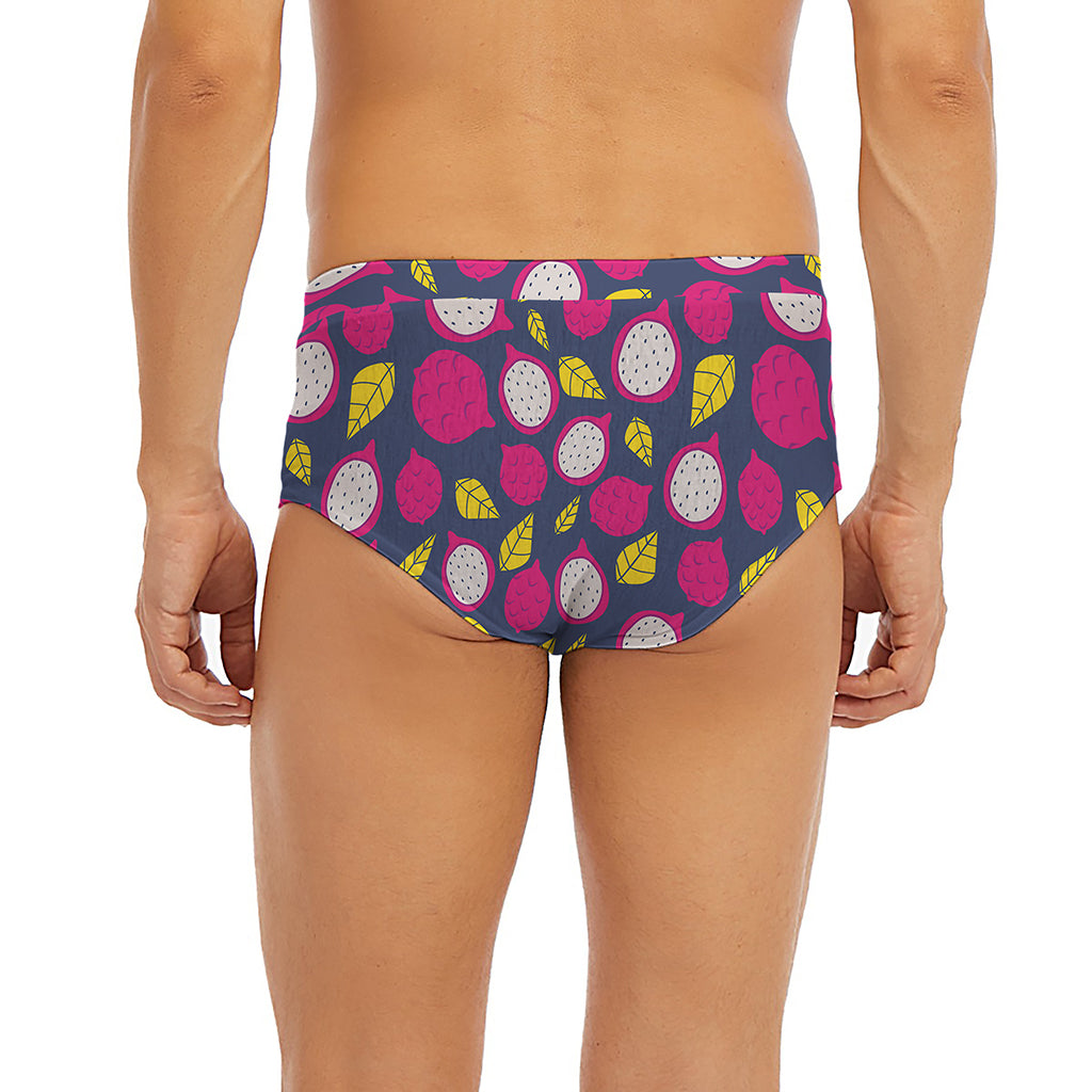 Purple Pitaya Pattern Print Men's Briefs