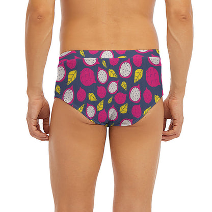 Purple Pitaya Pattern Print Men's Briefs