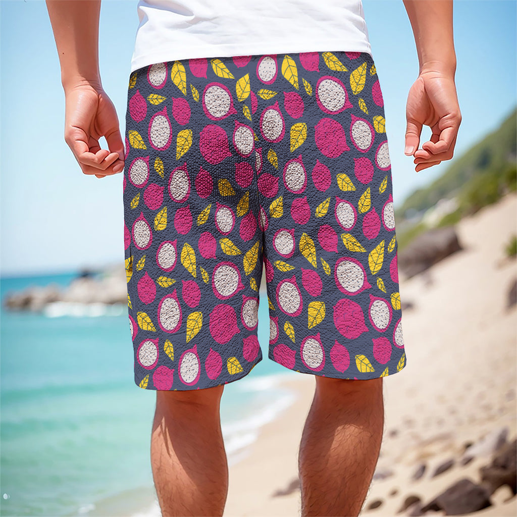 Purple Pitaya Pattern Print Men's Cargo Shorts