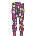 Purple Pitaya Pattern Print Men's leggings