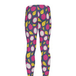 Purple Pitaya Pattern Print Men's leggings