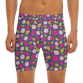 Purple Pitaya Pattern Print Men's Long Boxer Briefs