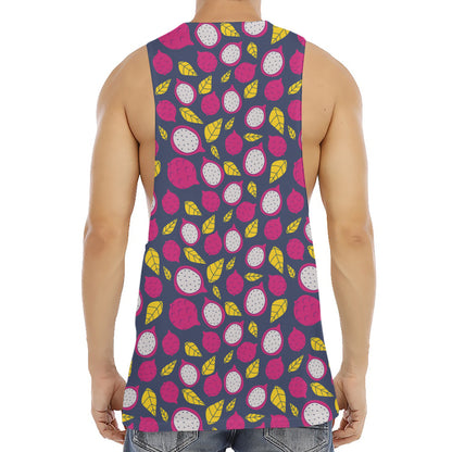 Purple Pitaya Pattern Print Men's Muscle Tank Top