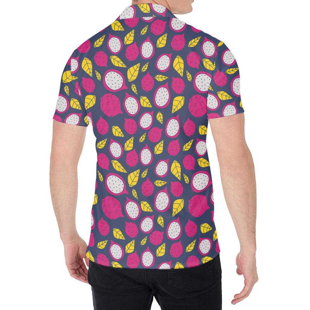 Purple Pitaya Pattern Print Men's Shirt