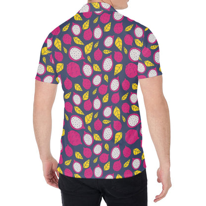 Purple Pitaya Pattern Print Men's Shirt