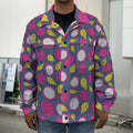 Purple Pitaya Pattern Print Men's Shirt Jacket