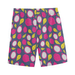 Purple Pitaya Pattern Print Men's Sports Shorts