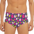 Purple Pitaya Pattern Print Men's Triangle Swim Briefs