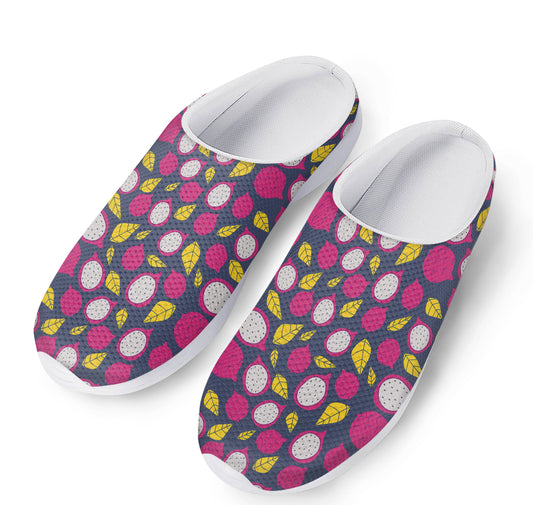 Purple Pitaya Pattern Print Mesh Casual Shoes