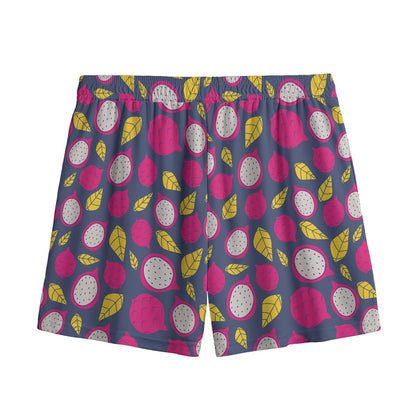 Purple Pitaya Pattern Print Mesh Shorts